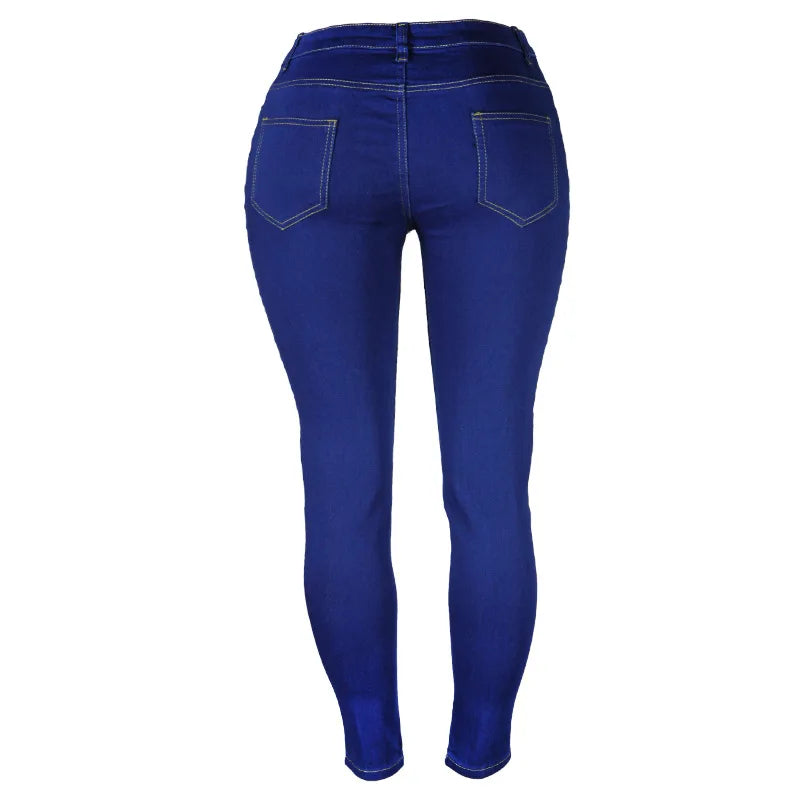 XS-6Xl cintura alta estiramento magro lápis calças jeans feminino plus size calças jeans