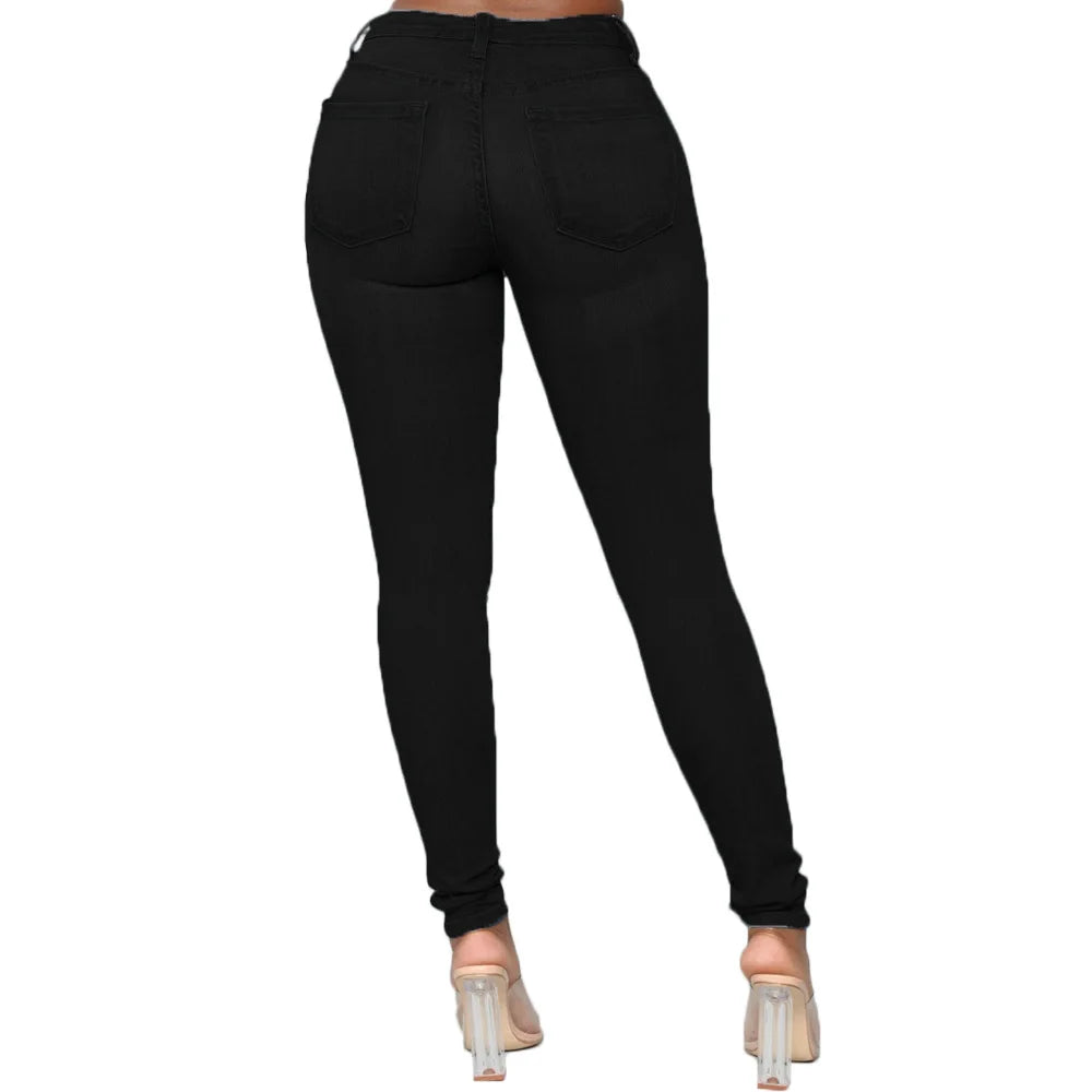 XS-6Xl cintura alta estiramento magro lápis calças jeans feminino plus size calças jeans