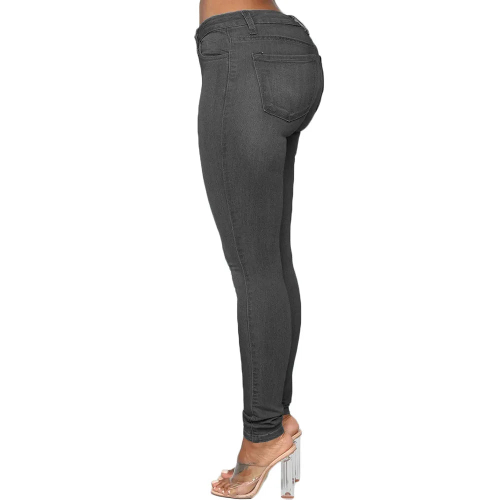 XS-6Xl cintura alta estiramento magro lápis calças jeans feminino plus size calças jeans