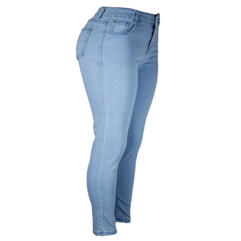 XS-6Xl cintura alta estiramento magro lápis calças jeans feminino plus size calças jeans