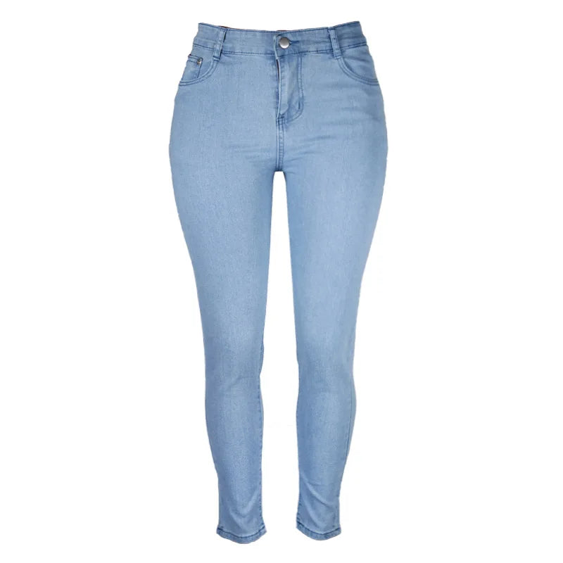 XS-6Xl cintura alta estiramento magro lápis calças jeans feminino plus size calças jeans