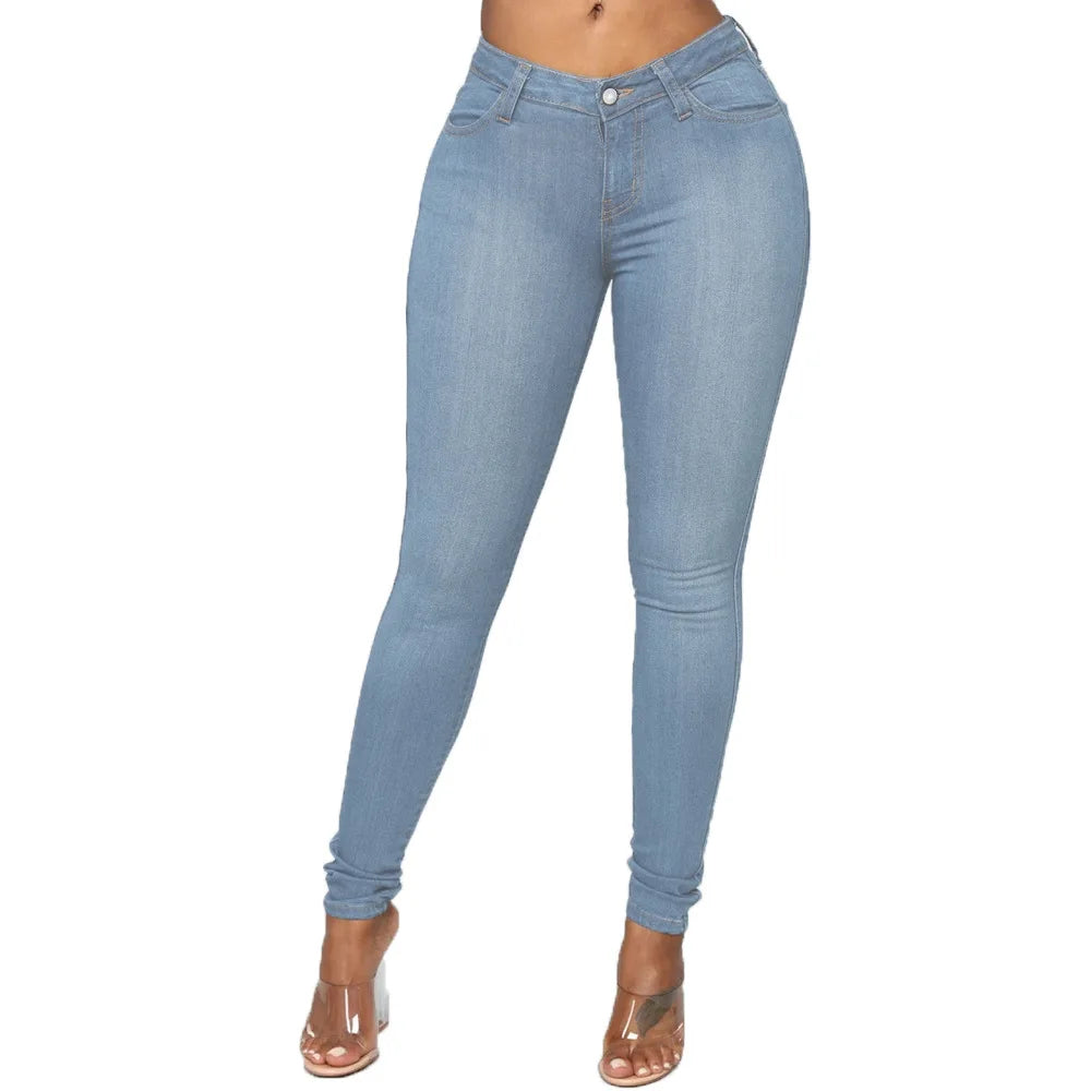 XS-6Xl cintura alta estiramento magro lápis calças jeans feminino plus size calças jeans