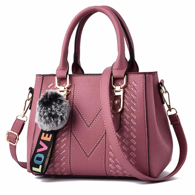 Bordado mensageiro sacos de bolsas de couro feminino sacos para mulheres sac a principal senhoras bola de cabelo saco de mão