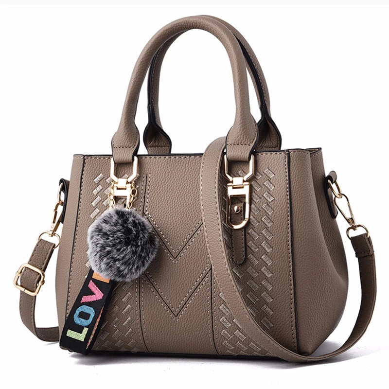 Bordado mensageiro sacos de bolsas de couro feminino sacos para mulheres sac a principal senhoras bola de cabelo saco de mão