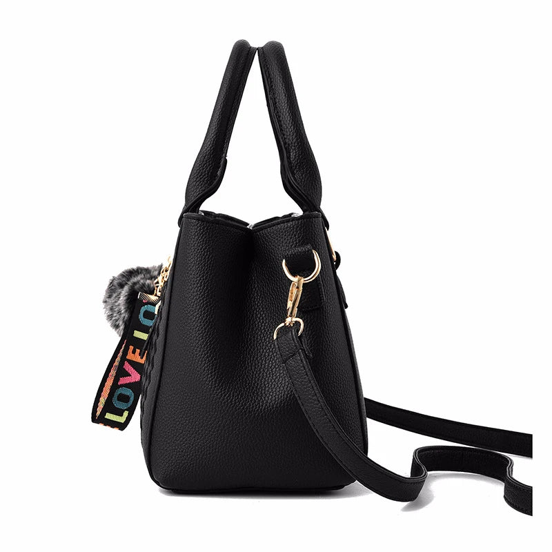 Bordado mensageiro sacos de bolsas de couro feminino sacos para mulheres sac a principal senhoras bola de cabelo saco de mão