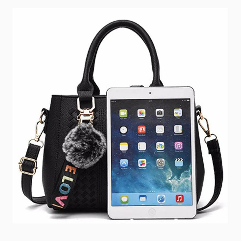Bordado mensageiro sacos de bolsas de couro feminino sacos para mulheres sac a principal senhoras bola de cabelo saco de mão