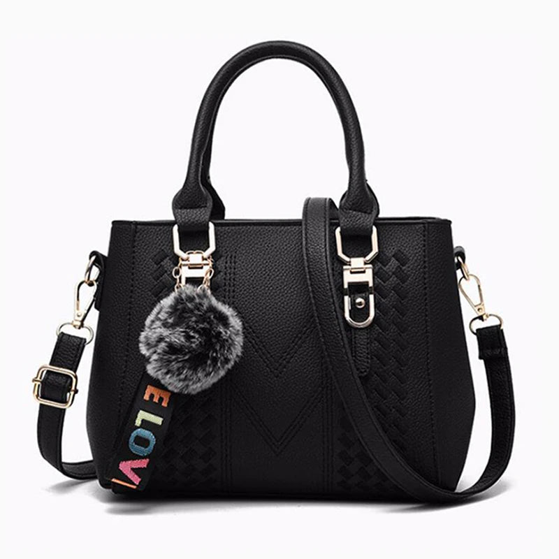 Bordado mensageiro sacos de bolsas de couro feminino sacos para mulheres sac a principal senhoras bola de cabelo saco de mão