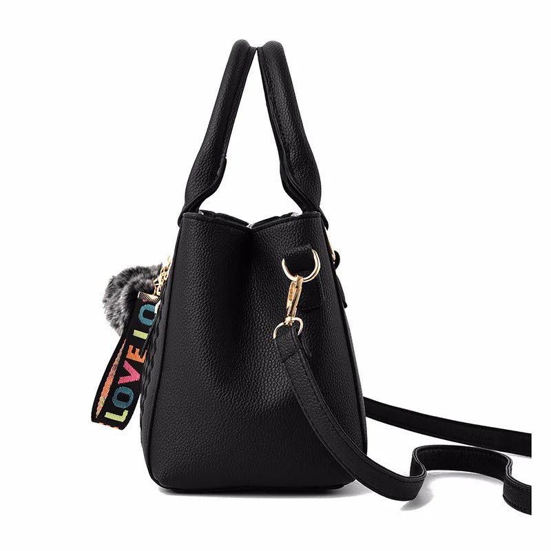 Bordado mensageiro sacos de bolsas de couro feminino sacos para mulheres sac a principal senhoras bola de cabelo saco de mão