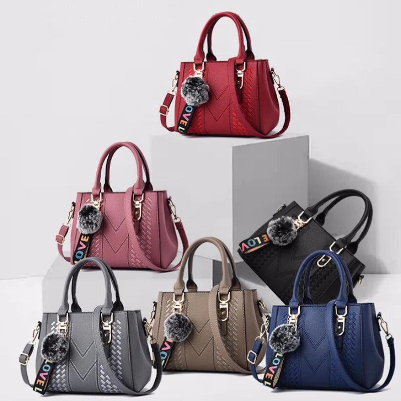 Bordado mensageiro sacos de bolsas de couro feminino sacos para mulheres sac a principal senhoras bola de cabelo saco de mão
