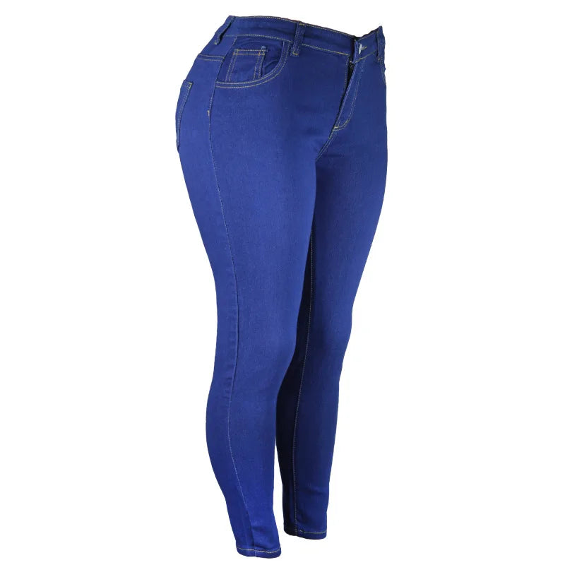 XS-6Xl cintura alta estiramento magro lápis calças jeans feminino plus size calças jeans