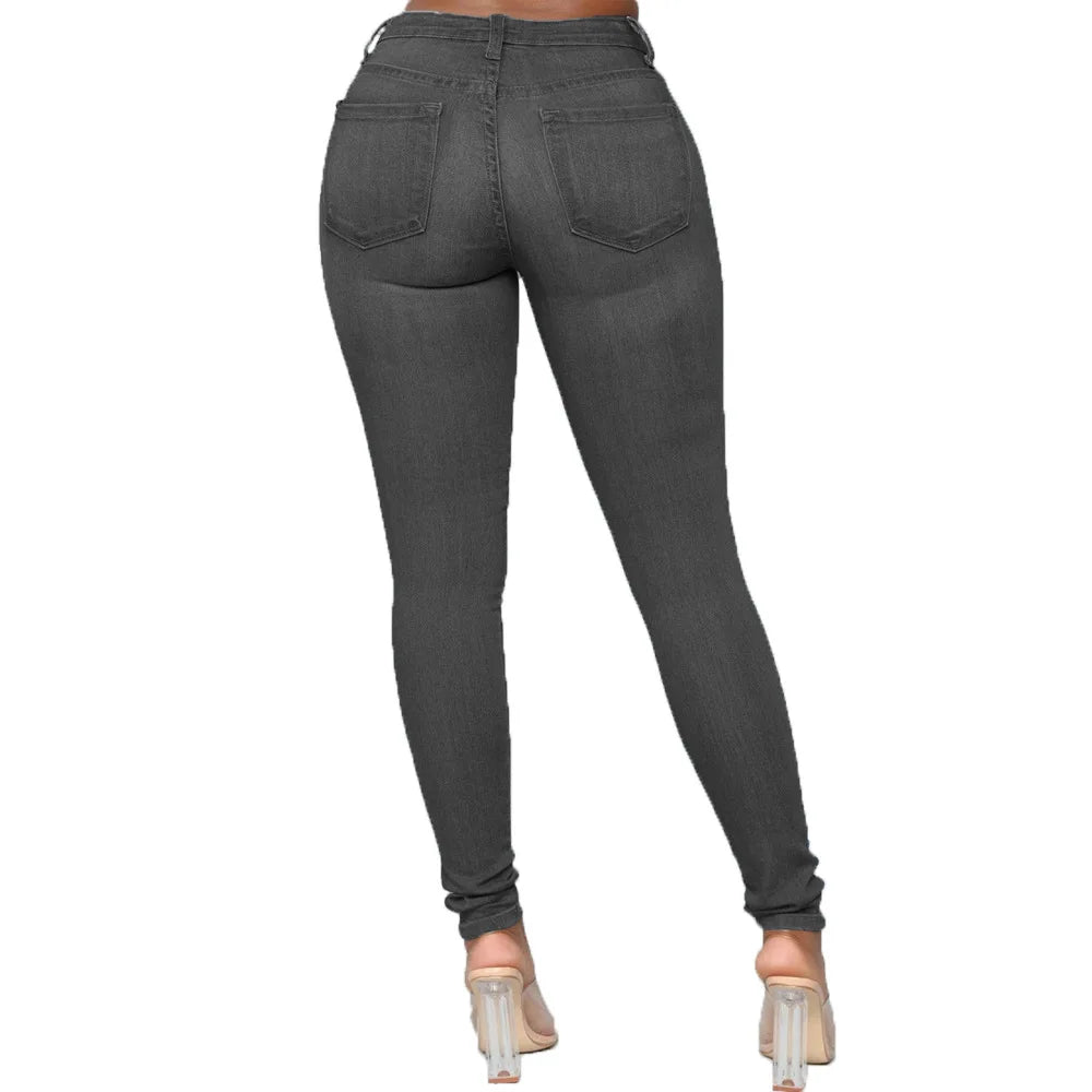 XS-6Xl cintura alta estiramento magro lápis calças jeans feminino plus size calças jeans