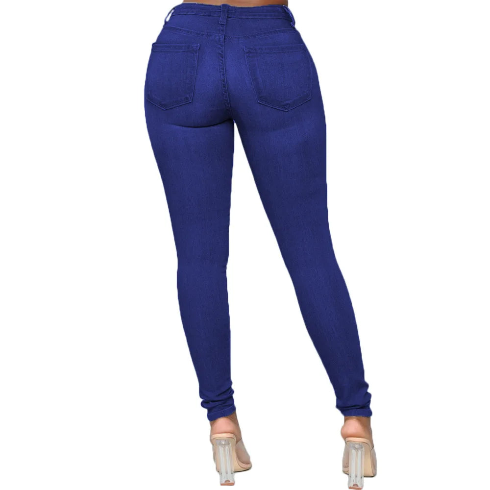 XS-6Xl cintura alta estiramento magro lápis calças jeans feminino plus size calças jeans