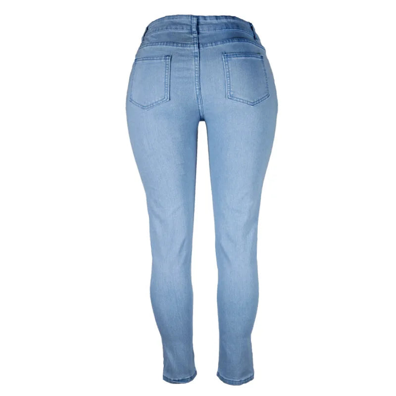 XS-6Xl cintura alta estiramento magro lápis calças jeans feminino plus size calças jeans