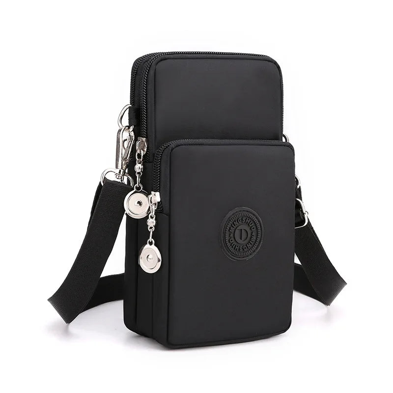 Bolsa de celular de nylon para mulheres, Bolsa para celular, Bolsa de moedas, Bolsa de ombro, Pequena bolsa crossbody, Bolsa de viagem, Nova