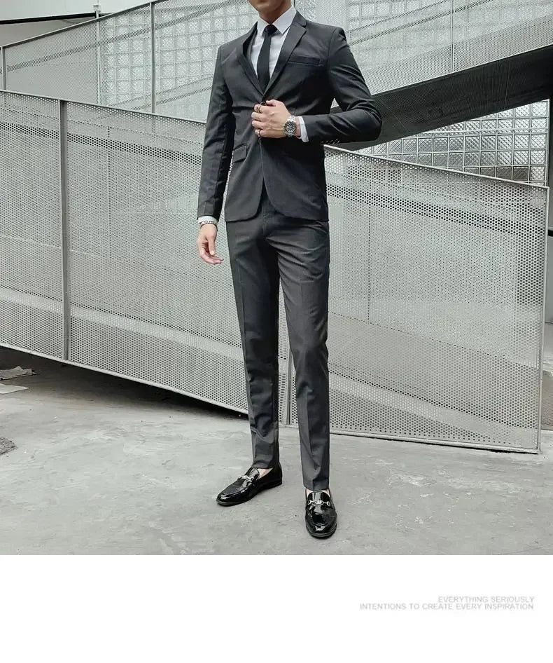 Terno (blazer + colete + calças) moda masculina negócios ao ar livre tendência cor sólida casual fino-ajuste casamento anfitrião cavalheiro terno 6xl