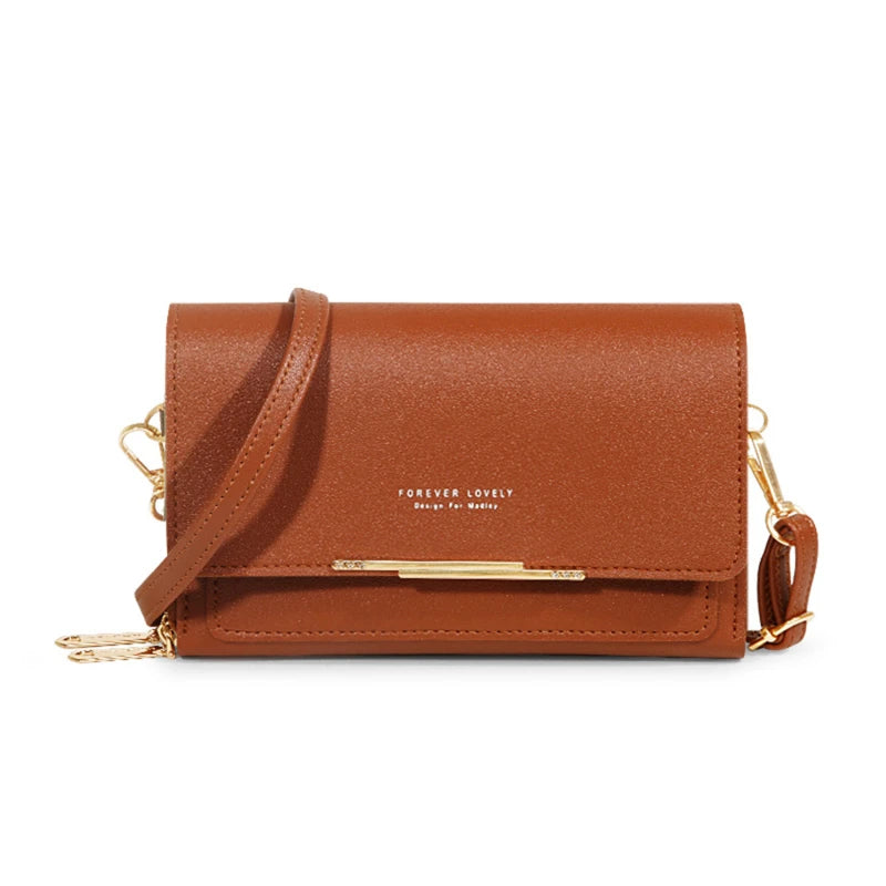Carteira multi-cartão coreana para mulheres, grande capacidade, bolsa de ombro casual para celular, moda, novo estilo