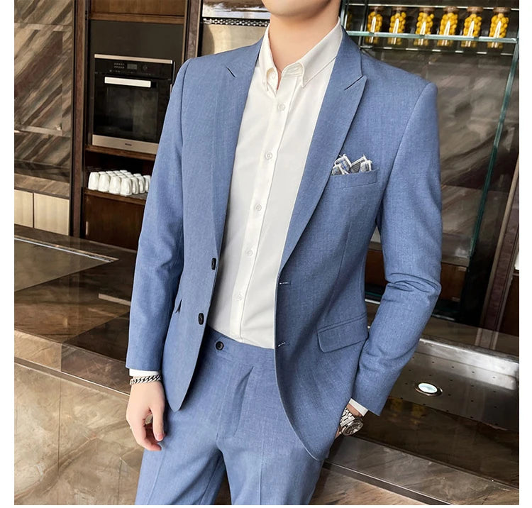 2025 terno de negócios masculino fino vestido de casamento conjunto de duas peças M-4XL elegante bonito tudo-em-um calças de banquete