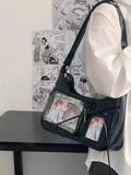 Y2k harajuku bolsa de ombro feminina coreano transparente ita saco escola crossbody saco feminino designer japonês bolsa preppy