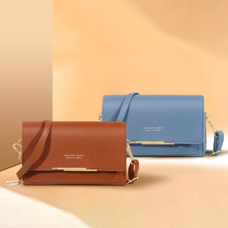 Carteira multi-cartão coreana para mulheres, grande capacidade, bolsa de ombro casual para celular, moda, novo estilo