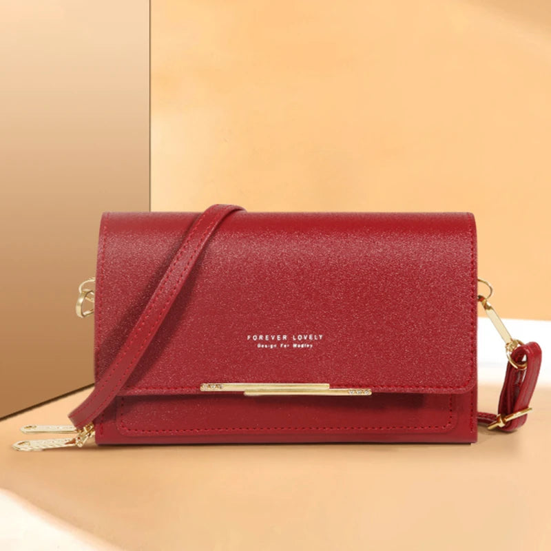 Carteira multi-cartão coreana para mulheres, grande capacidade, bolsa de ombro casual para celular, moda, novo estilo
