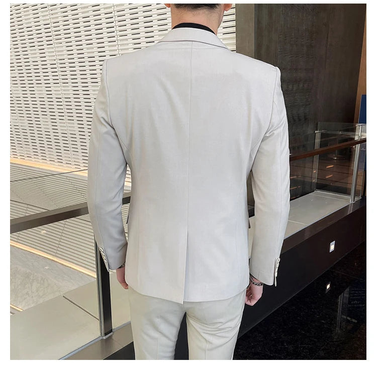 2025 terno de negócios masculino fino vestido de casamento conjunto de duas peças M-4XL elegante bonito tudo-em-um calças de banquete
