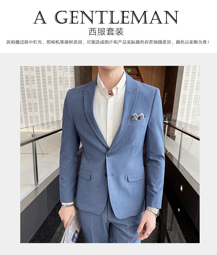 2025 terno de negócios masculino fino vestido de casamento conjunto de duas peças M-4XL elegante bonito tudo-em-um calças de banquete