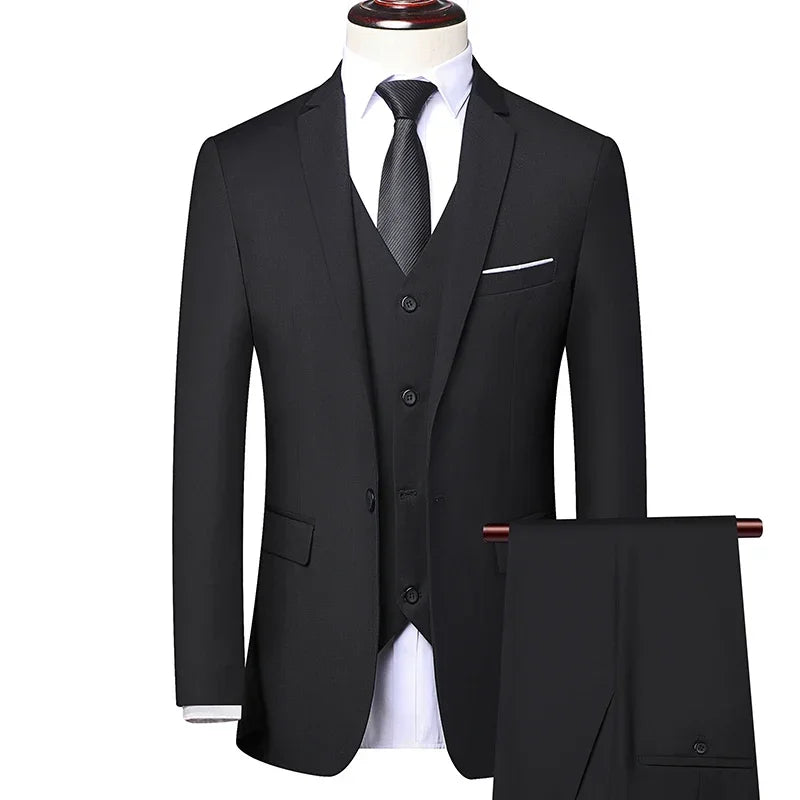 A nova loja oferece preços com desconto casual formal negócios masculino moda cavalheiro cor sólida terno cabido para todas as estações