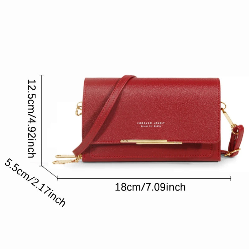 Carteira multi-cartão coreana para mulheres, grande capacidade, bolsa de ombro casual para celular, moda, novo estilo
