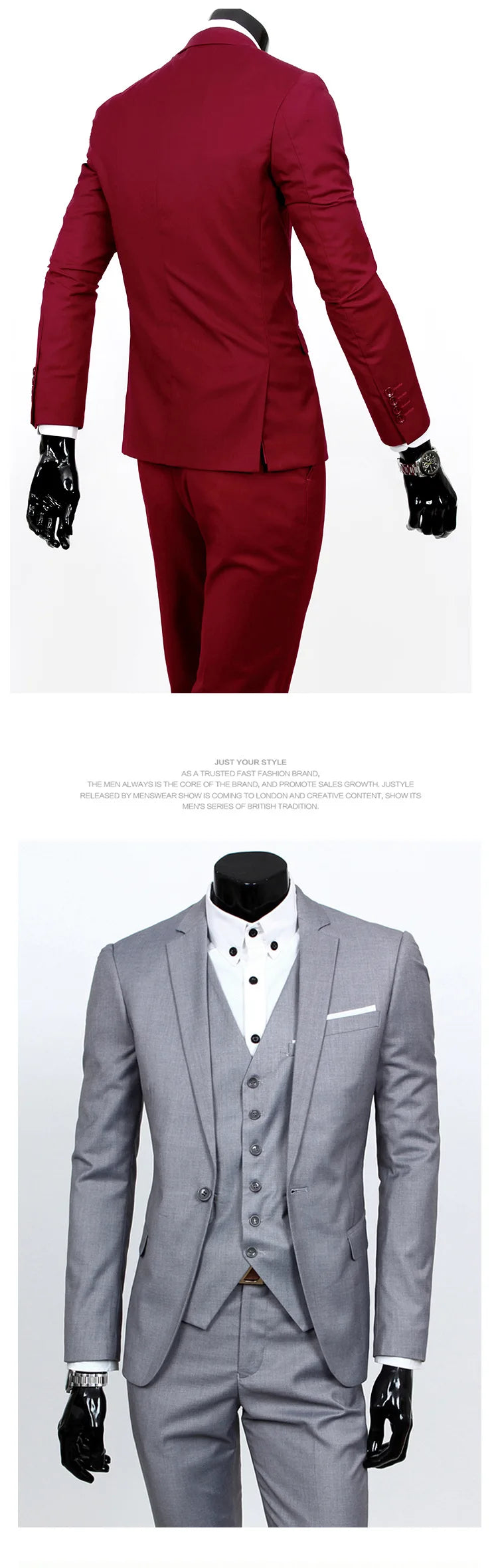 Conjunto de terno masculino de um botão fino ajuste casual tecido de mistura de algodão para trabalho versátil estilo clássico terno de três peças negócios casual