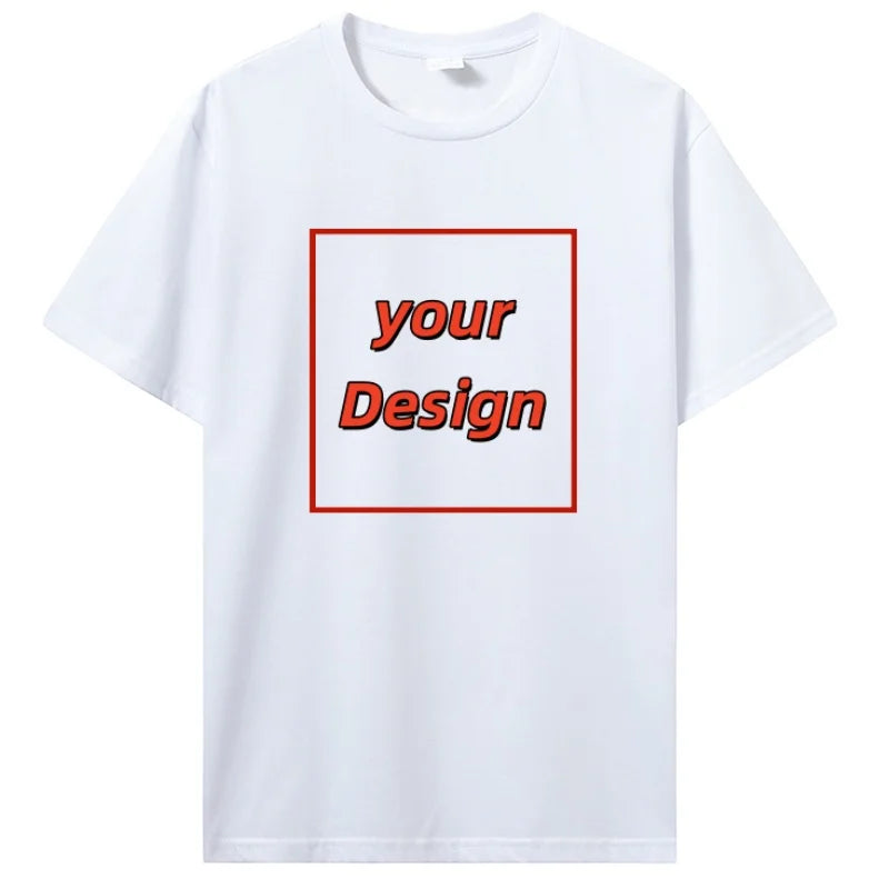 Camiseta personalizada com estampa personalizada, camiseta masculina e feminina personalizada, faça você mesmo, como foto ou logotipo, camiseta de algodão, roupas masculinas