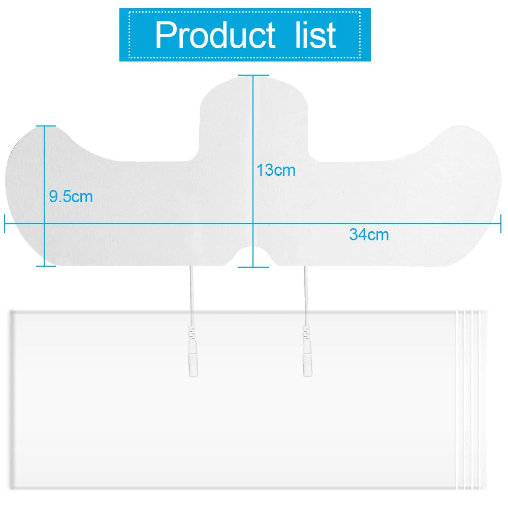 Almofadas de eletrodo ems, plugue de 2 mm 34x13cm para ombro, acupuntura, estimulador muscular, massageador, dezenas, fisioterapia, cuidados de saúde, 1 peça