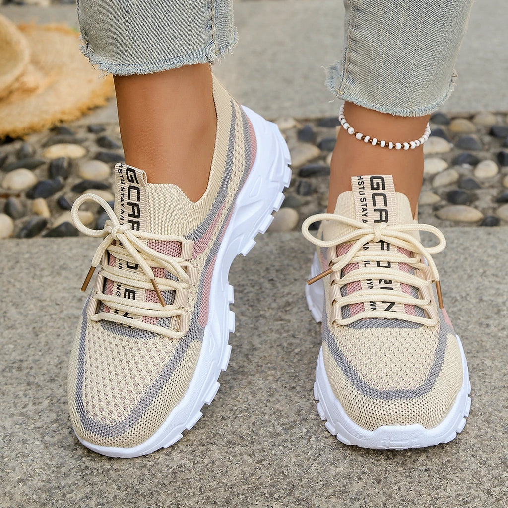 Calçados Femininos - Tênis Casuais Esportivos Verão 2026, Respiráveis e Leves, Sapatos de Trabalho Modernos em Duas Cores ou Uma Cor
