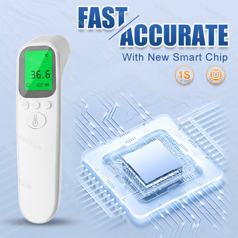Termômetro infravermelho digital médico, sem contato, portátil, medição rápida de temperatura, corpo, testa