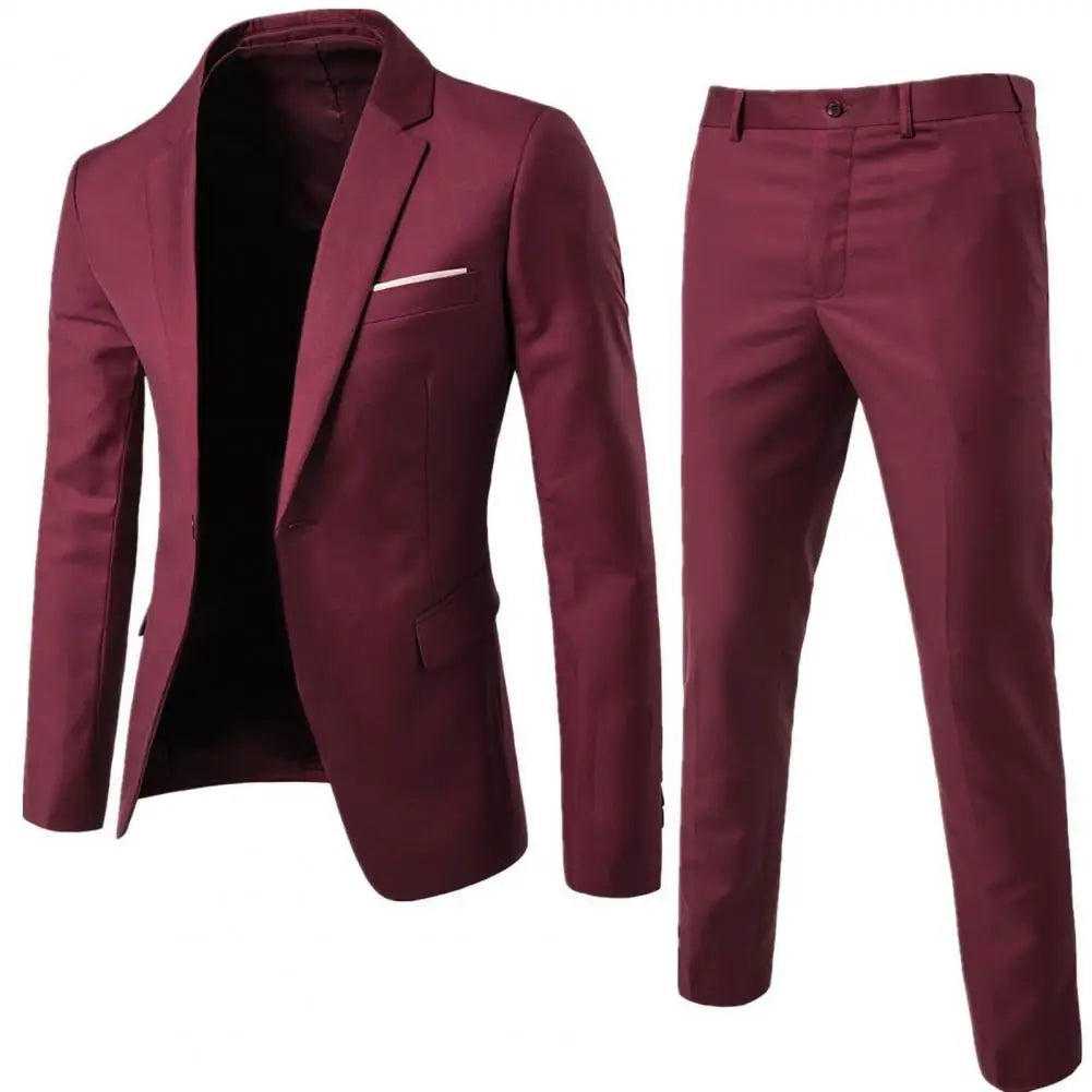 Calças masculinas formais 2 peças ternos masculinos terno de baile de casamento fino ajuste negócios trabalho wear ternos jaqueta do noivo masculino terno formal calças
