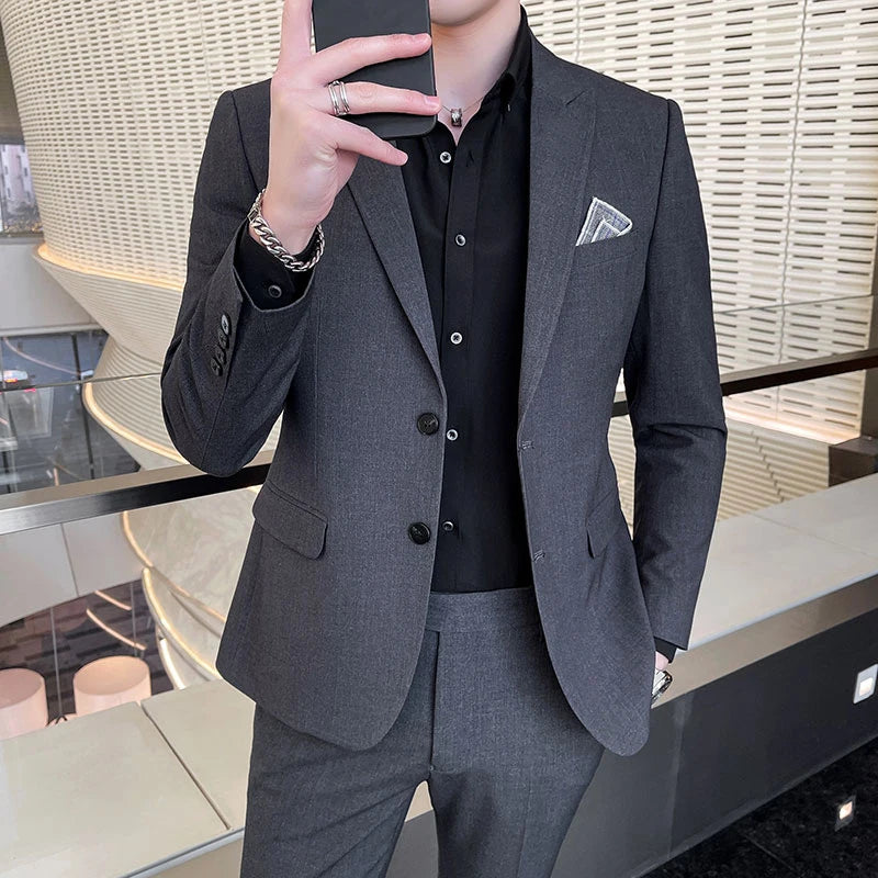 2025 terno de negócios masculino fino vestido de casamento conjunto de duas peças M-4XL elegante bonito tudo-em-um calças de banquete