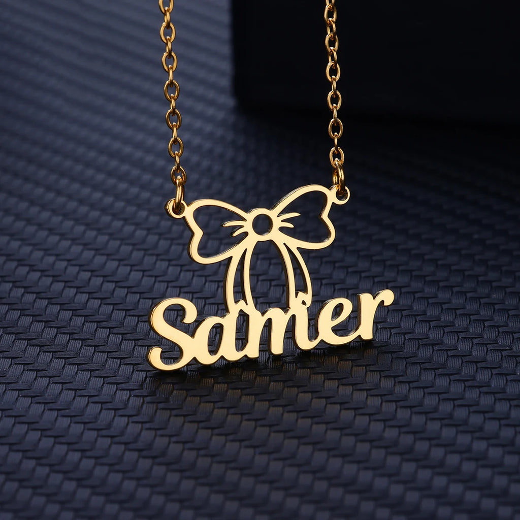 Colares com nome personalizado para mulheres, colar com pingente personalizado em aço inoxidável, joias personalizadas para o pescoço, presente de aniversário para namorada