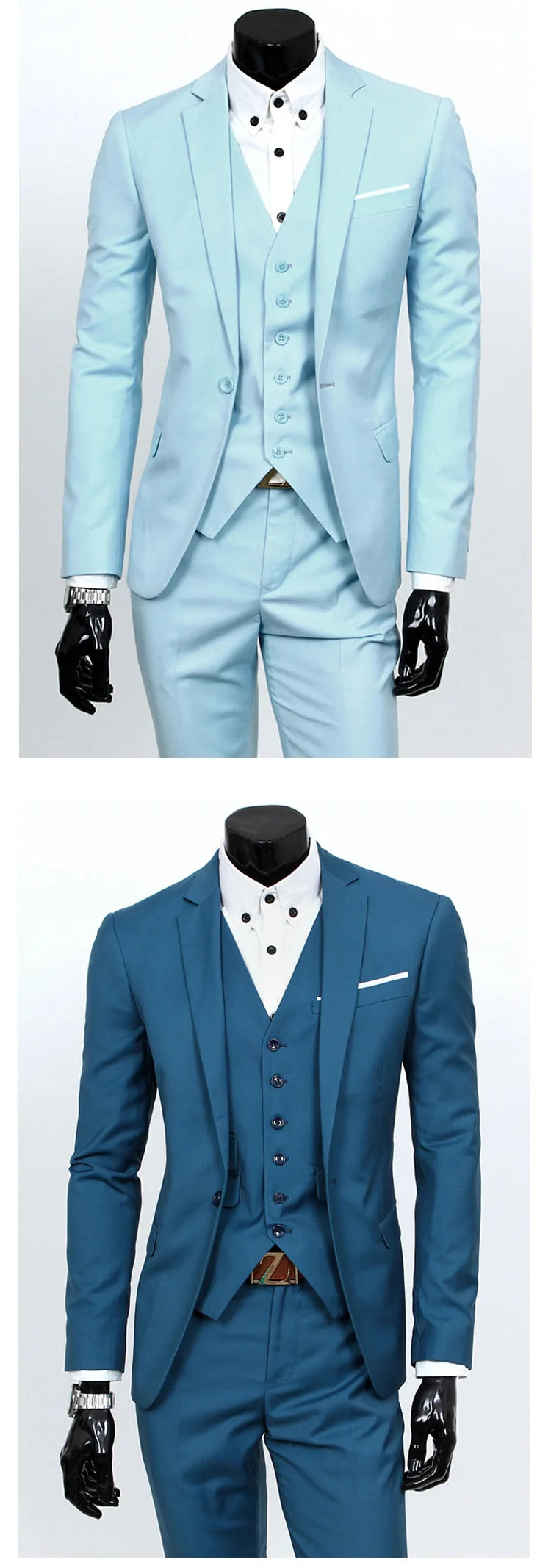 Conjunto de terno masculino de um botão fino ajuste casual tecido de mistura de algodão para trabalho versátil estilo clássico terno de três peças negócios casual