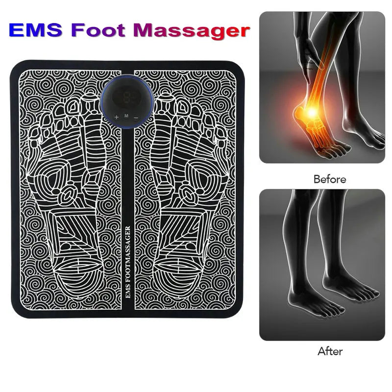 Almofada massageadora elétrica para pés, massagem muscular, treinador de relaxamento para massagem, fitness, esporte ao ar livre, casa, família, relaxamento
