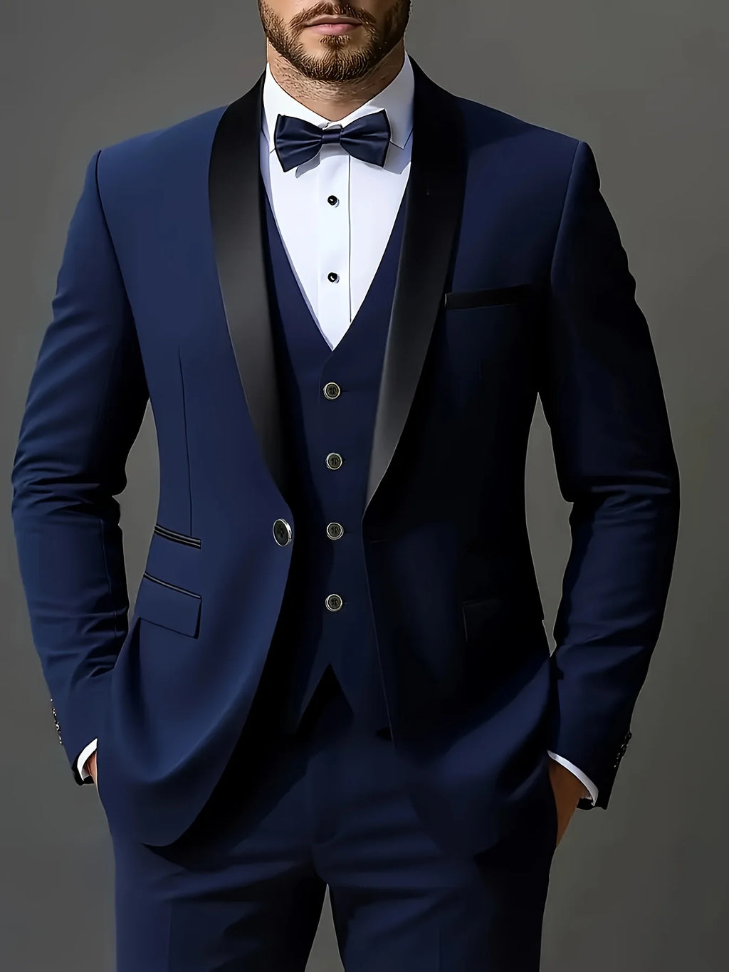 Conjunto de terno formal masculino negócios casual fino ajuste smoking para casamento, lapela de entalhe de manga longa, noivo