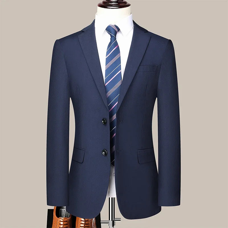 2024 masculino fino-ajuste de dois botões terno de negócios profissional trabalho formal conjunto de duas peças calças incluídas S-6XL