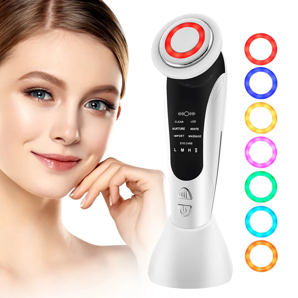 7 em 1 dispositivo de levantamento facial ems microcorrente rejuvenescimento da pele led facial pescoço endurecimento massageador rosto aparelho de cuidados de beleza