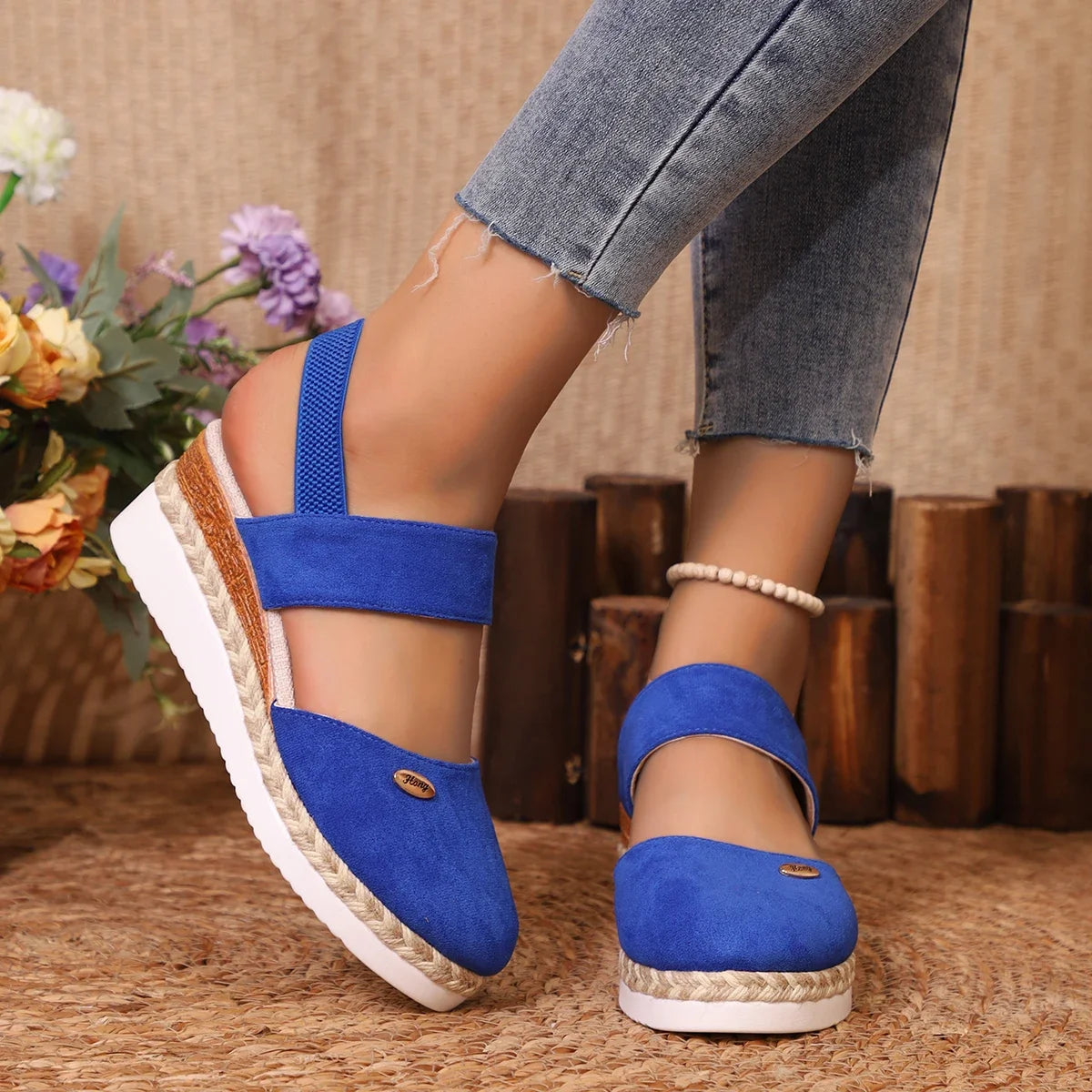 2025 novas mulheres dedo do pé fechado sandálias de cunha moda alpercatas sandálias plataforma fivela cinta sapatos gladiador mulher zapatos de mujer