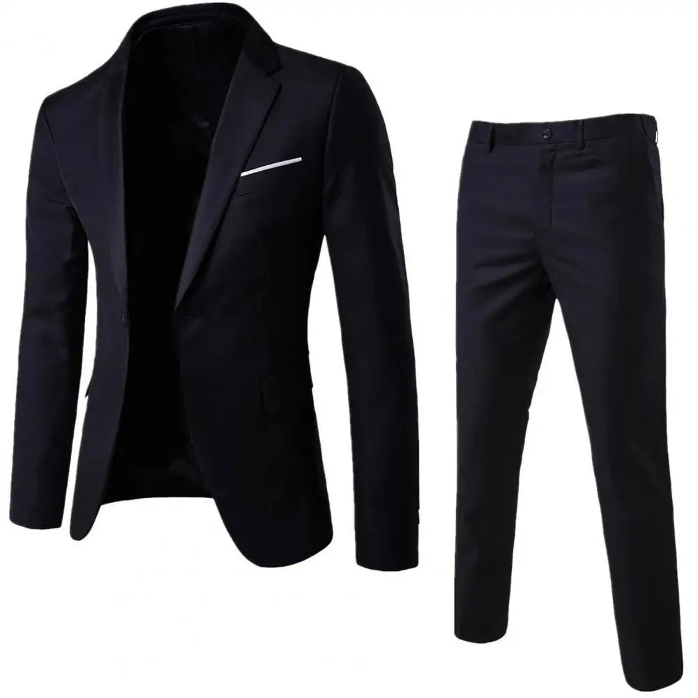 Calças masculinas formais 2 peças ternos masculinos terno de baile de casamento fino ajuste negócios trabalho wear ternos jaqueta do noivo masculino terno formal calças