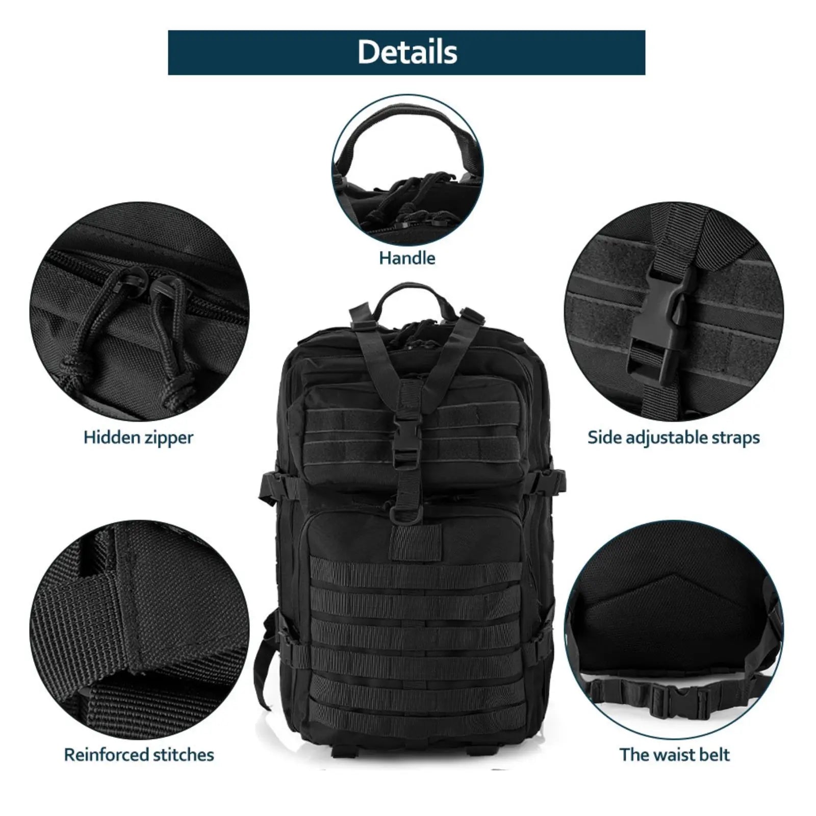 25l/50l resistente náilon impermeável tático esportes trekking pesca caça acampamento caminhadas saco mochila ao ar livre