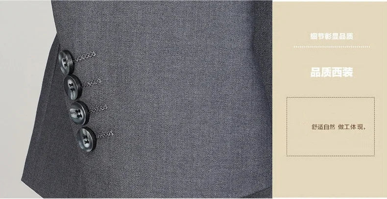 2024 masculino fino-ajuste de dois botões terno de negócios profissional trabalho formal conjunto de duas peças calças incluídas S-6XL