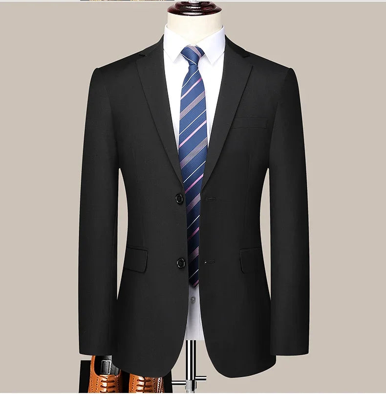 2024 masculino fino-ajuste de dois botões terno de negócios profissional trabalho formal conjunto de duas peças calças incluídas S-6XL