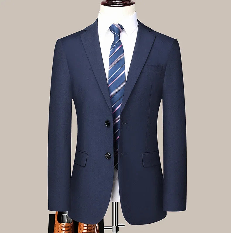 2024 masculino fino-ajuste de dois botões terno de negócios profissional trabalho formal conjunto de duas peças calças incluídas S-6XL