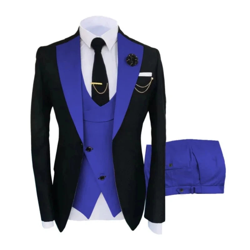 Ternos masculinos 3 peças sob medida melhor homem noivo casamento smoking fino ajuste jacquard duas cores blazer jaqueta colete calças smoking roupas