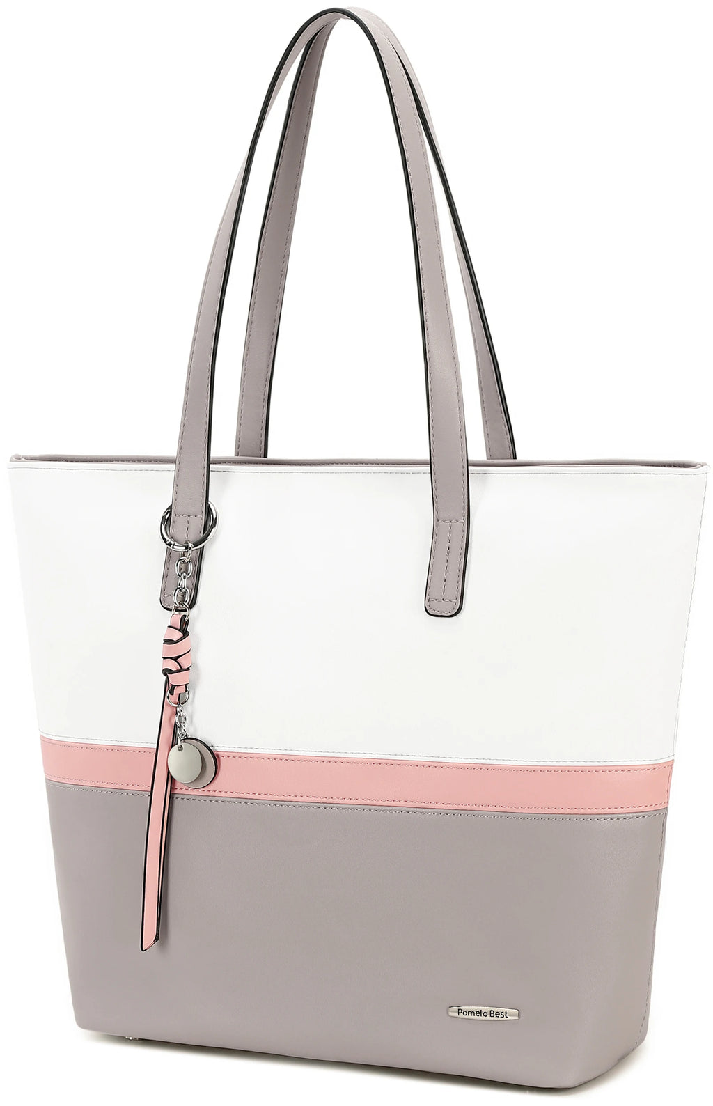 Bolsa feminina senhoras shopper grande sacola de couro do plutônio bolsa de ombro com compartimento grande para escritório escola compras