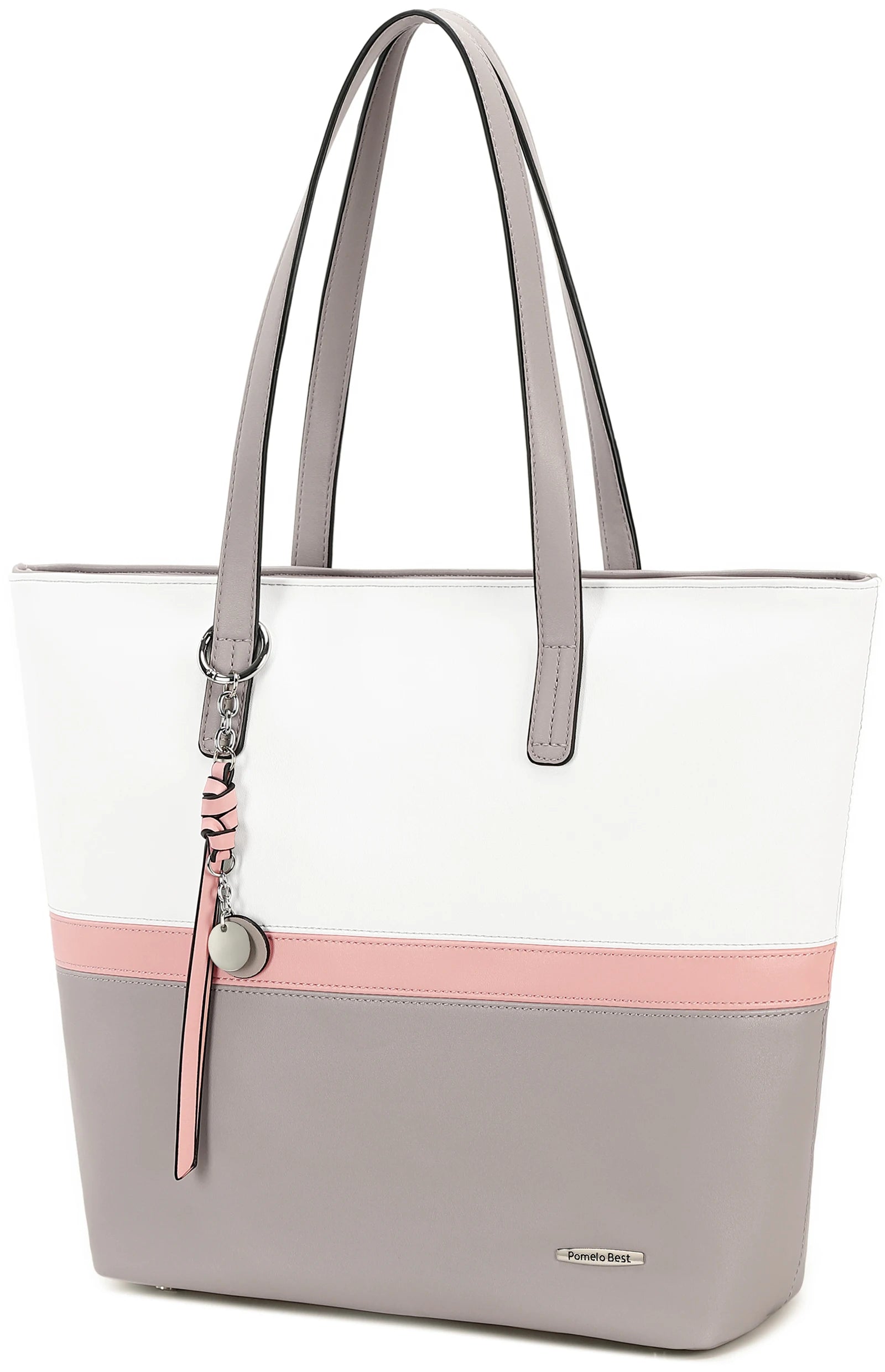 Bolsa feminina senhoras shopper grande sacola de couro do plutônio bolsa de ombro com compartimento grande para escritório escola compras